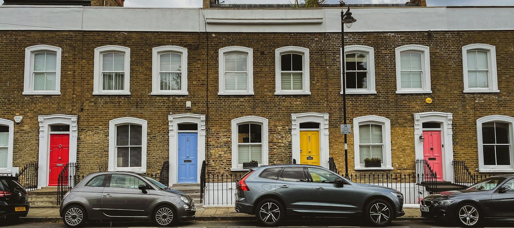 London brick terraced houses